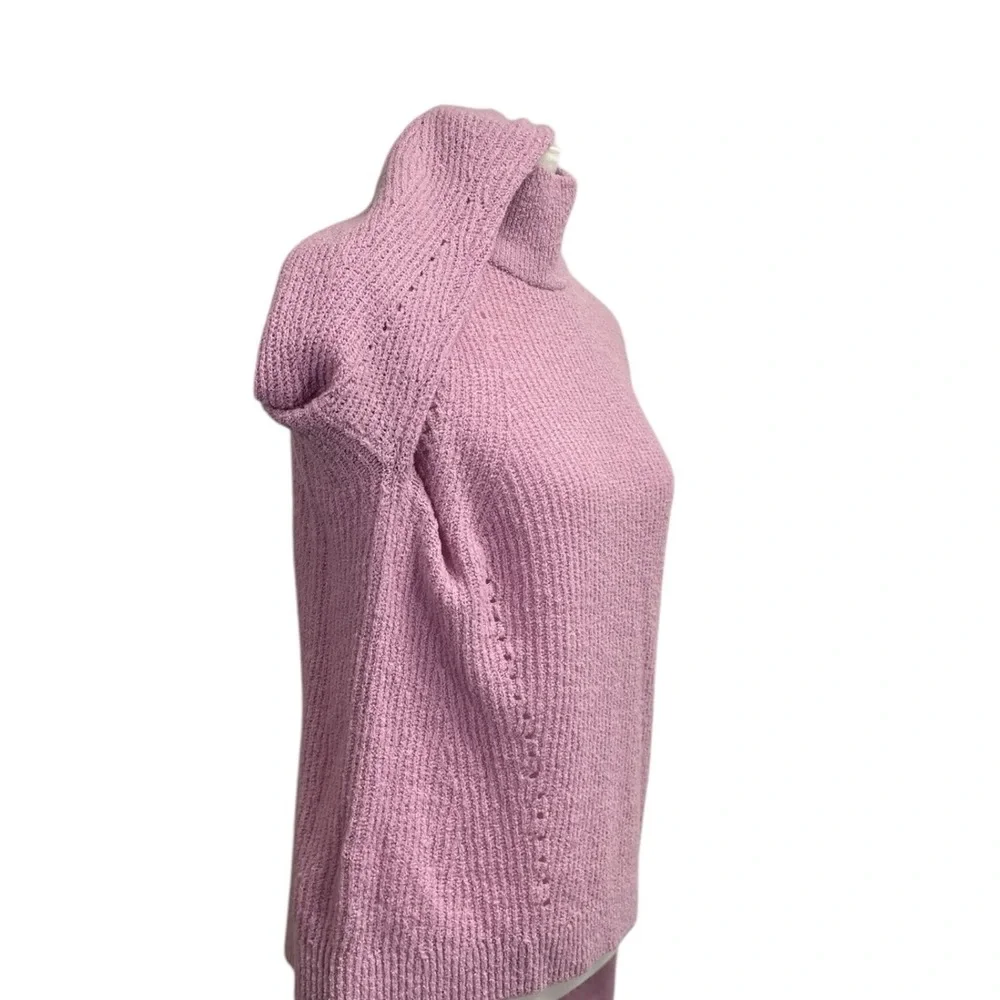 Ann Taylor Long Sleeve Turtleneck Wool blend Sweater, Medium. Light pink purple